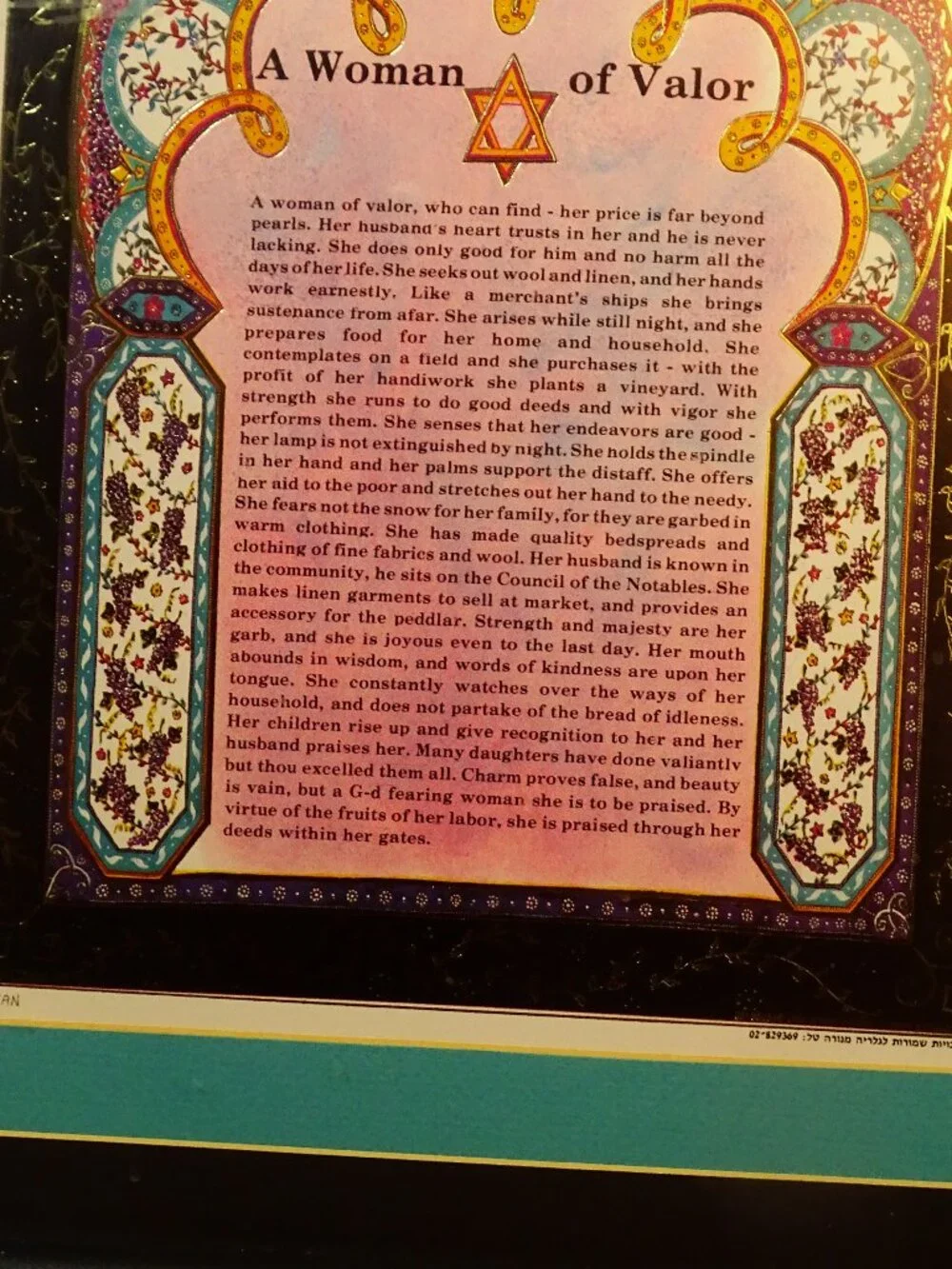 Woman of Valor Beautifully Colored Framed